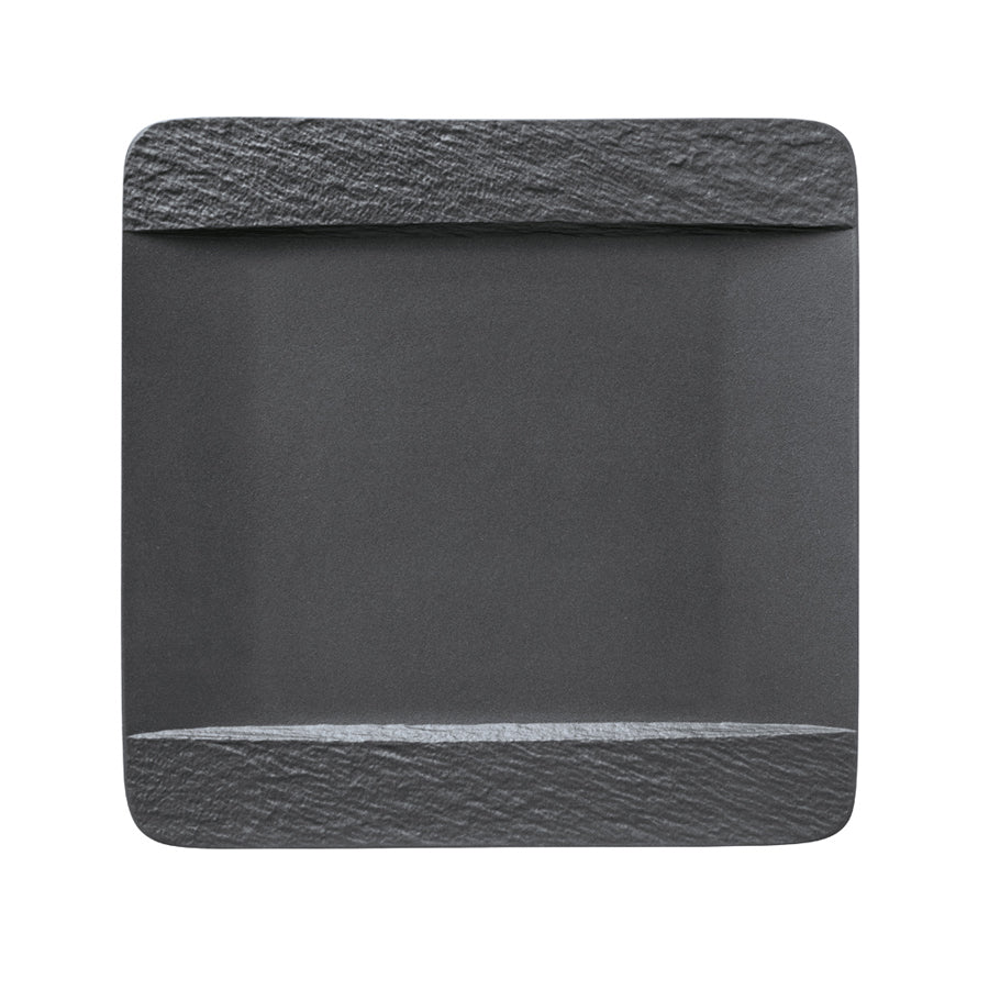 Villeroy & Boch The Rock Porcelain Black Shale Square Flat Plate 28cm Pack of 6