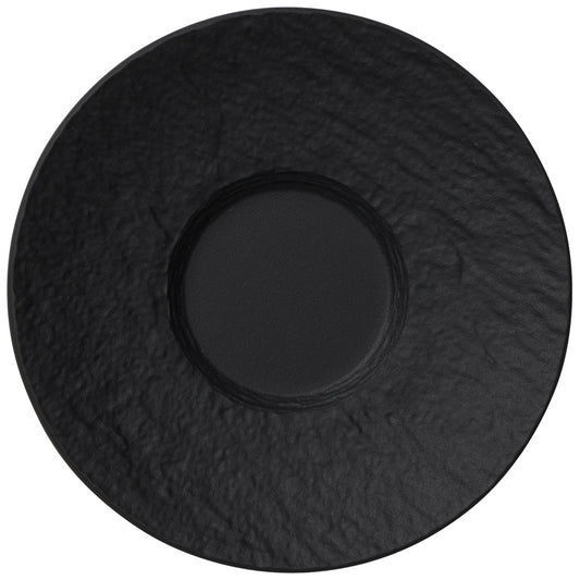 Villeroy & Boch The Rock Porcelain Black Shale Round Saucer 12cm Pack of 6