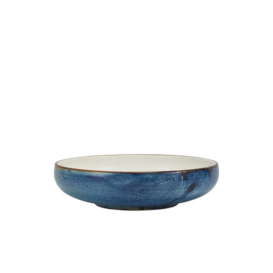 GenWare Terra Porcelain Aqua Blue Two Tone Round Coupe Bowl 22x5.3cm 1.3 Litre 45.8oz Pack of 6