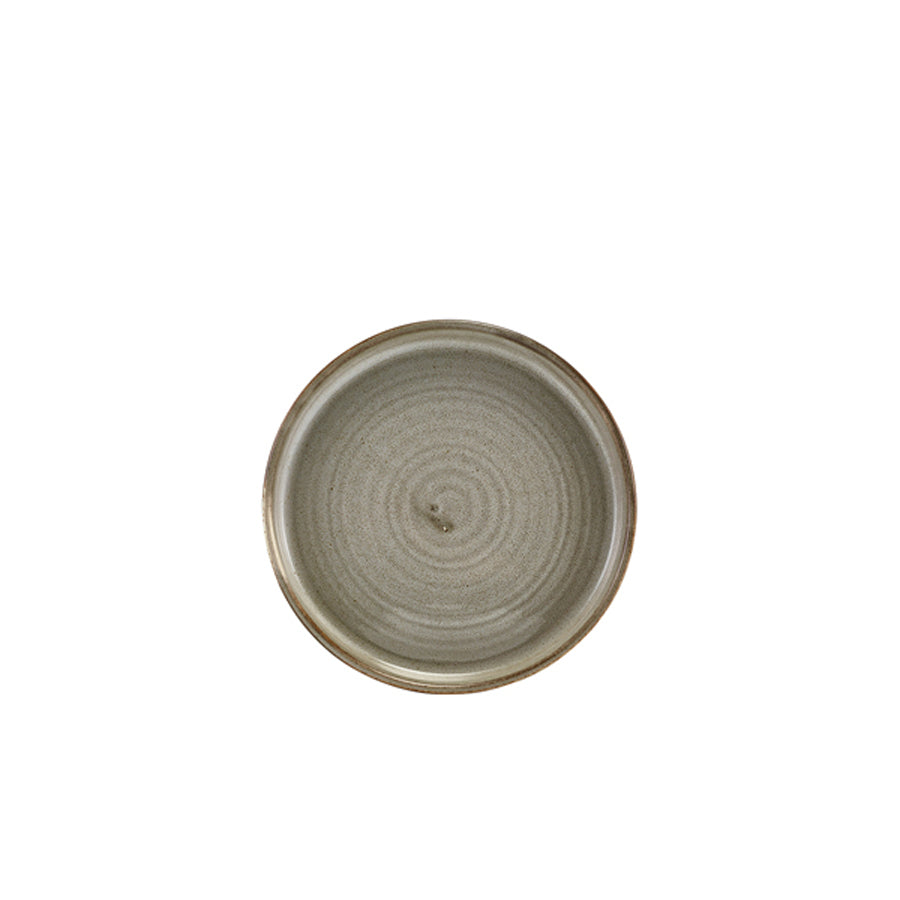 Genware Terra Porcelain Grey Round Low Presentation Plate 14cm Pack of 12