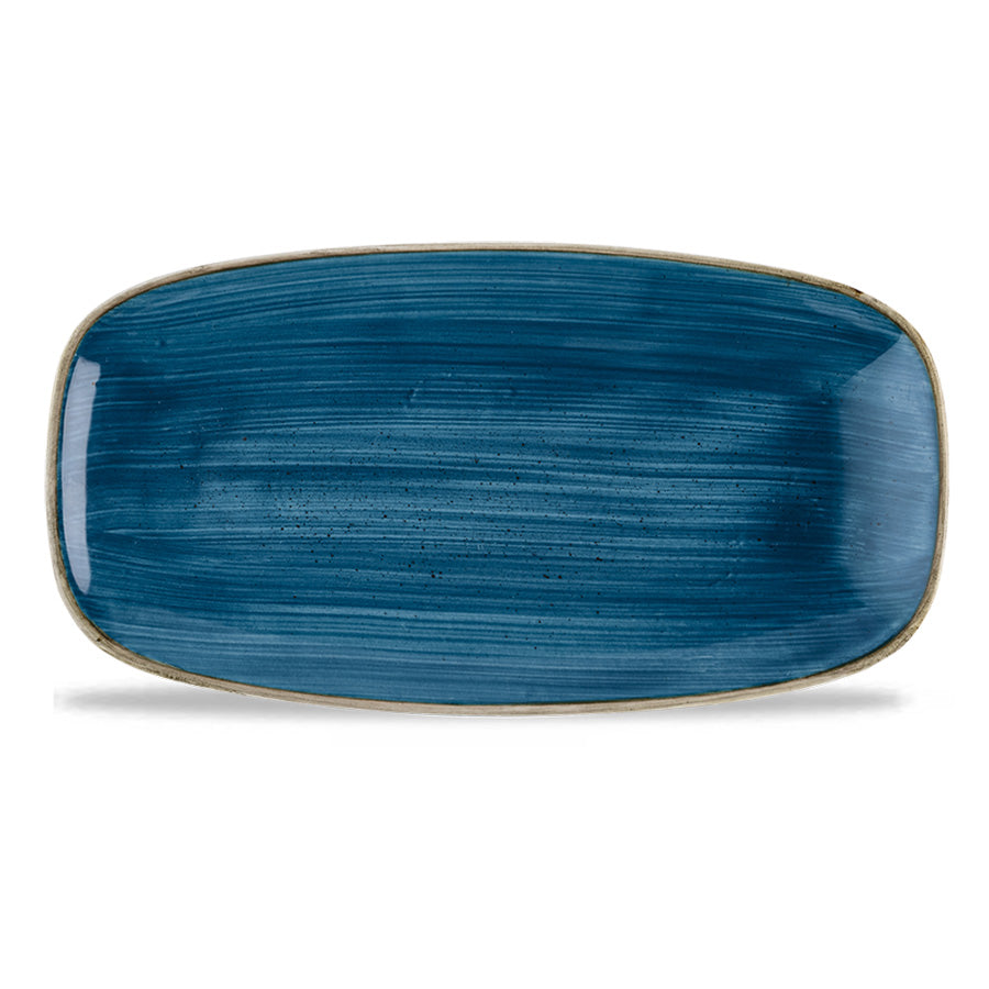 Churchill Stonecast Vitrified Porcelain Java Blue Oblong Platter 29.8x15.3cm Pack of 12