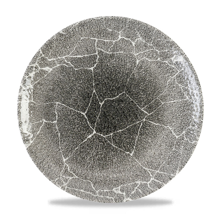 Churchill Kintsugi Reverse Vitrified Porcelain Quartz Black Round Coupe Plate 28.8cm Pack of 12