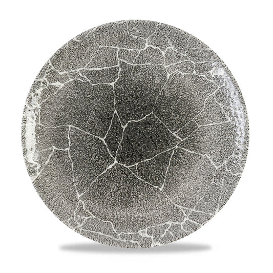 Churchill Kintsugi Reverse Vitrified Porcelain Quartz Black Round Coupe Plate 28.8cm Pack of 12