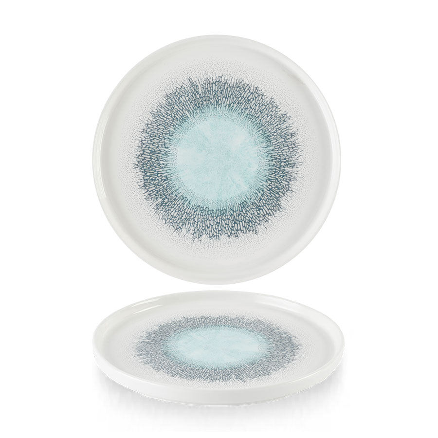 Churchill Studio Prints Fusion Vitrified Porcelain Aquamarine Round Chefs Walled Plate 21cm Pack of 6