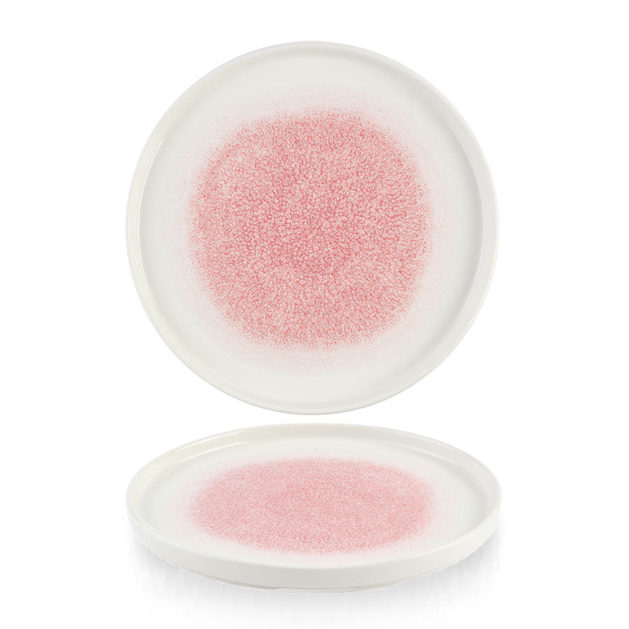 Churchill Studio Prints Raku Vitrified Porcelain Rose Quartz Pink Chefs Walled Plate 26cm Pack of 6