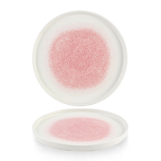 Churchill Studio Prints Raku Vitrified Porcelain Rose Quartz Pink Chefs Walled Plate 26cm Pack of 6