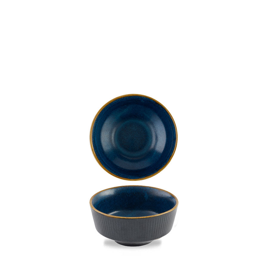 Churchill Nourish Vitrified Porcelain Tokyo Blue Round Kochi Soup Bowl 13cm 40cl 14.1oz Pack of 12