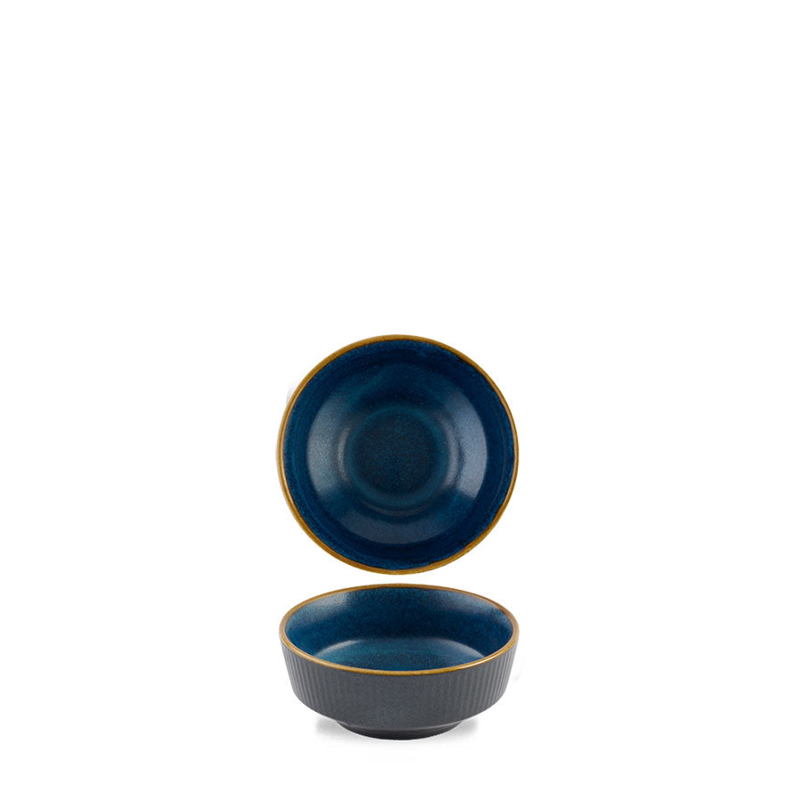 Churchill Nourish Vitrified Porcelain Tokyo Blue Round Kochi Shallow Bowl 11.5cm 26cl 9.2oz Pack of 12