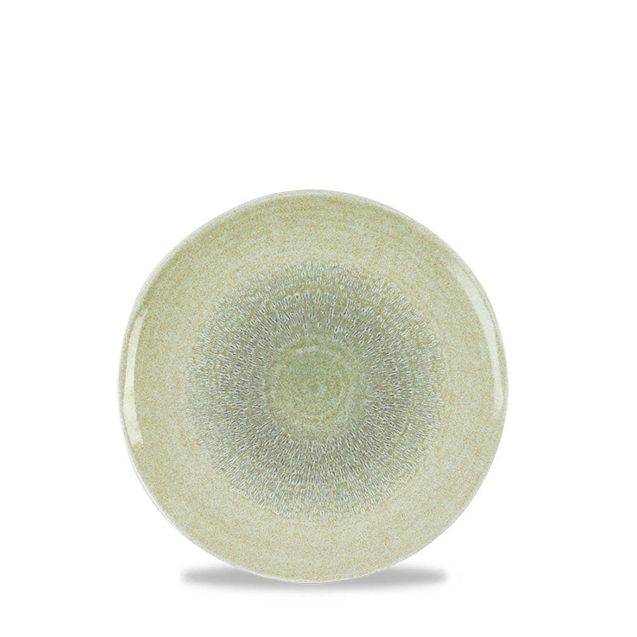 Dudson Harvest Grain Vitrified Porcelain Speckled Green Organic Round Coupe Plate 29.5cm Pack of 12