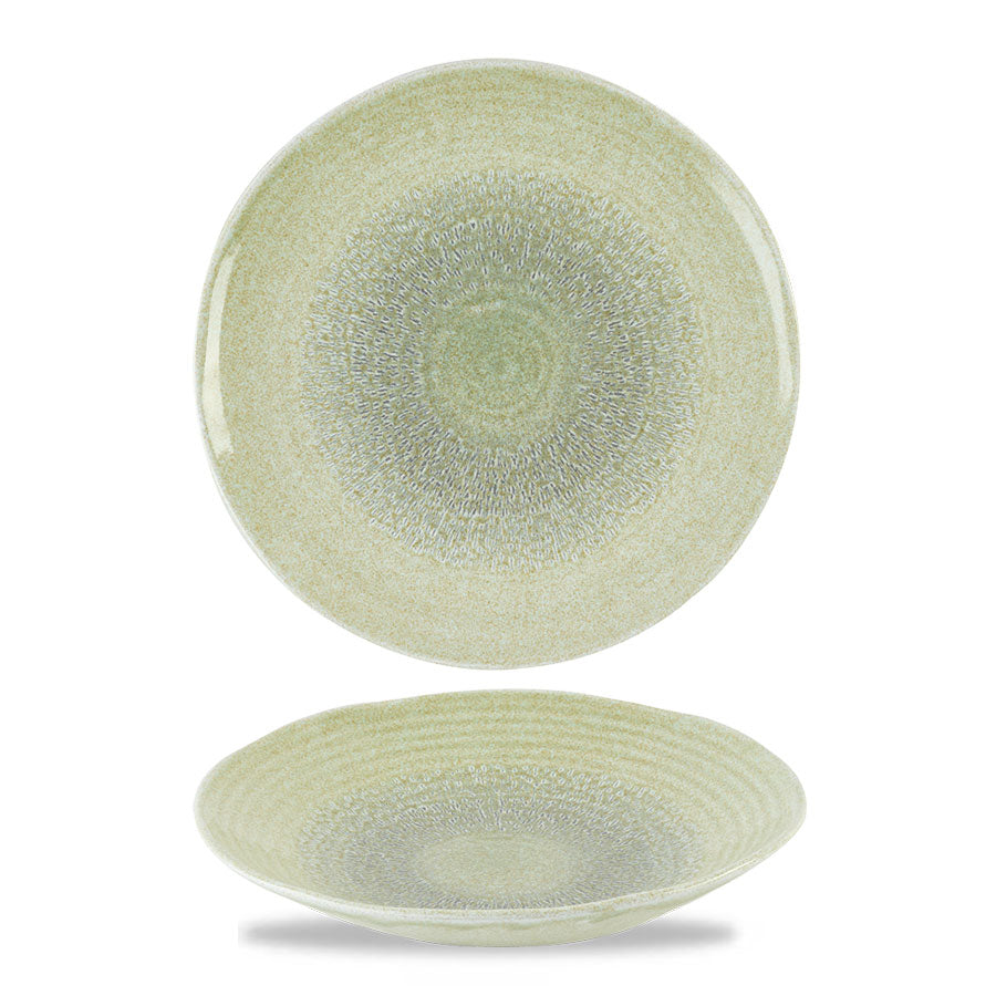 Dudson Harvest Grain Vitrified Porcelain Speckled Green Organic Round Coupe Bowl 27.9cm Pack of 12