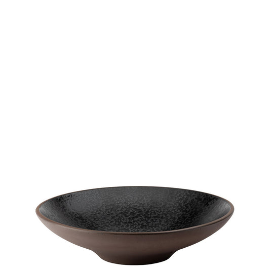 Utopia Obsidian Ceramic Black Round Pasta Bowl 25cm Pack of 6