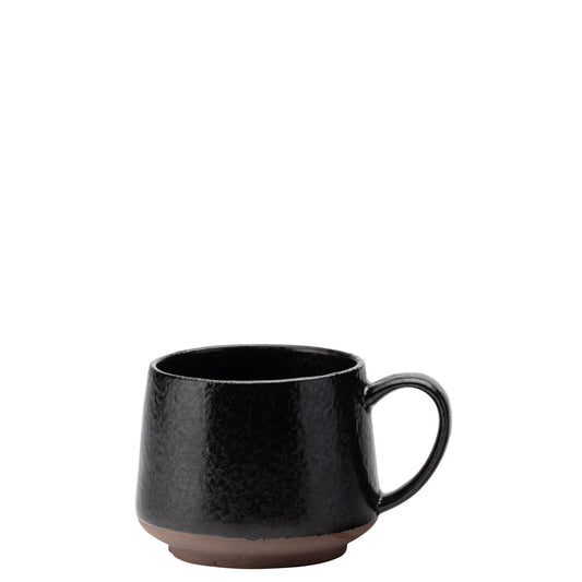 Utopia Obsidian Ceramic Black Round Mug 12oz 34cl Pack of 6