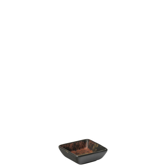 Utopia Oxy Porcelain Black Square Dish 6cm Pack of 6