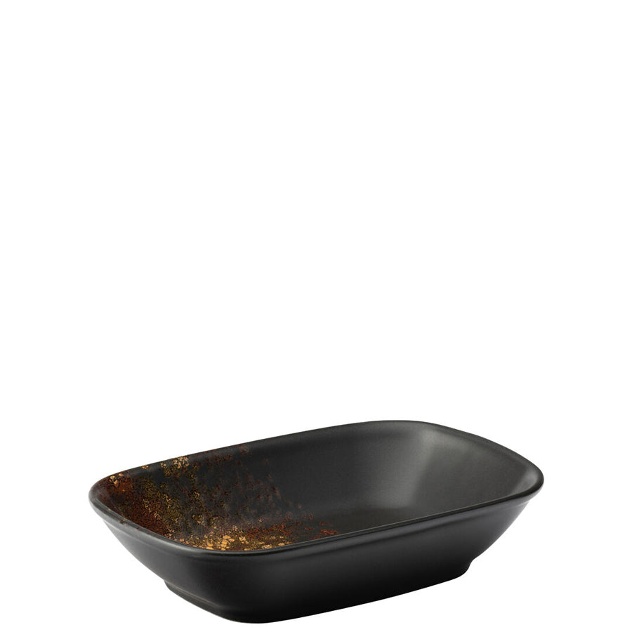 Utopia Oxy Porcelain Black Rectangular Bowl 17cm Pack of 6