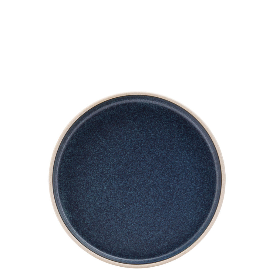 Utopia Ink Porcelain Dark Blue Round Walled Plate 18.5cm Pack of 6