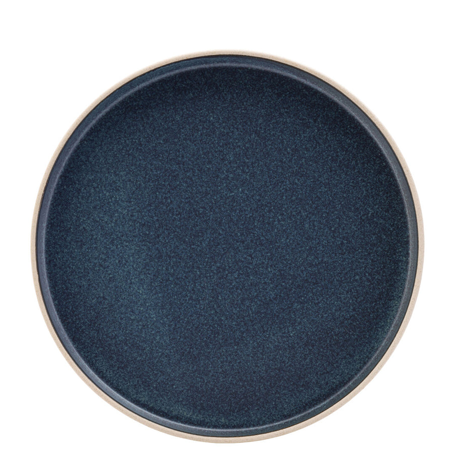 Utopia Ink Porcelain Dark Blue Round Walled Plate 10.25" 26cm Pack of 6