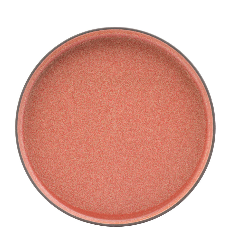 Utopia Coral Porcelain Pink Round Walled Plate 26cm Pack of 6