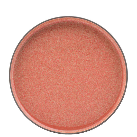 Utopia Coral Porcelain Pink Round Walled Plate 26cm Pack of 6