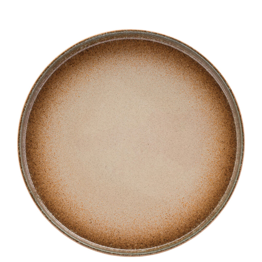 Utopia Saltburn Porcelain Brown Round Walled Plate 26cm Pack of 6