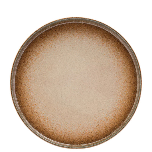 Utopia Saltburn Porcelain Brown Round Walled Plate 26cm Pack of 6