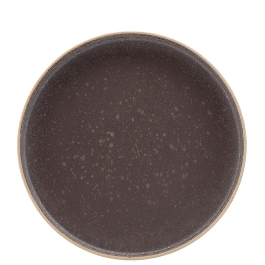 Utopia Truffle Porcelain Brown Round Walled Plate 26cm Pack of 6