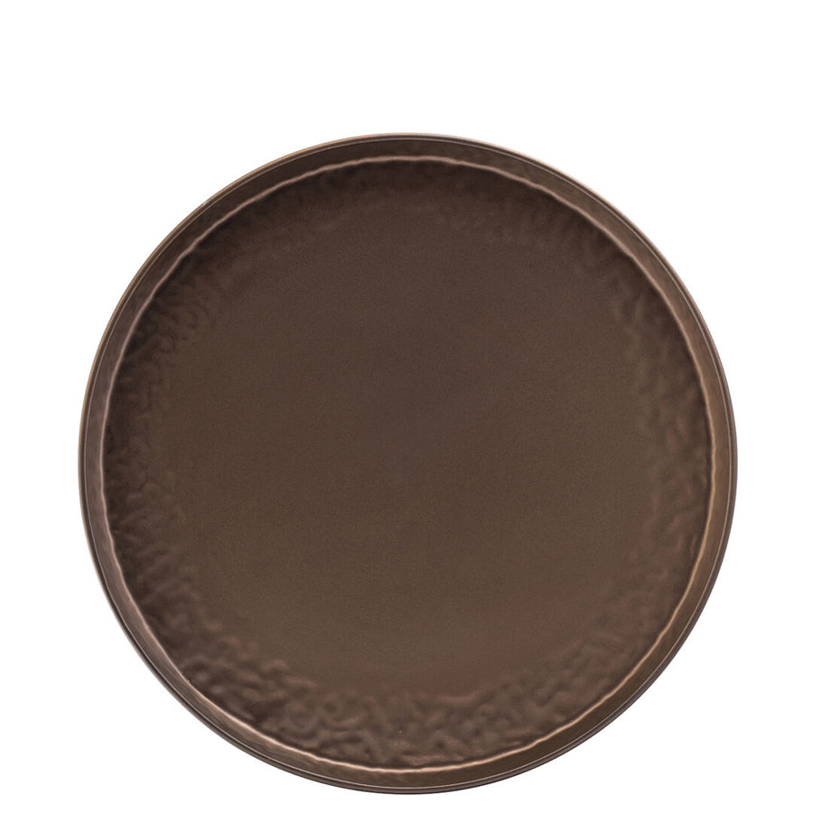 Utopia Midas Stoneware Copper Round Walled Plate 26cm Pack of 6