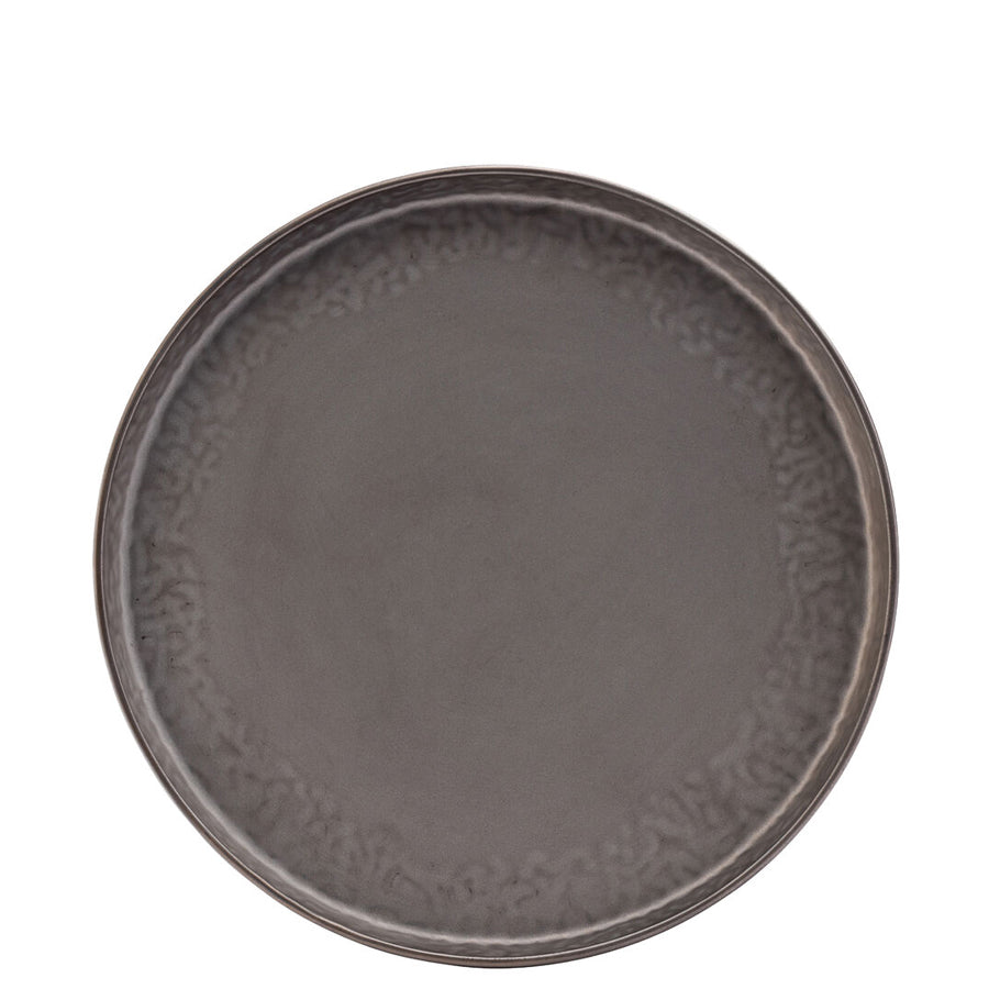 Utopia Midas Stoneware Pewter Round Walled Plate 26cm Pack of 6