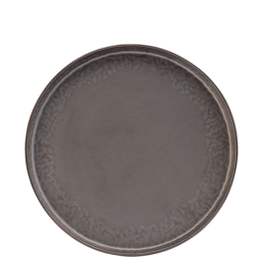 Utopia Midas Stoneware Pewter Round Walled Plate 26cm Pack of 6