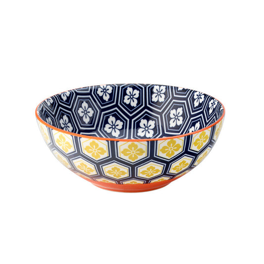 Utopia Cadiz Blue and Orange Bowl 6.3in 16cm Pack of 6