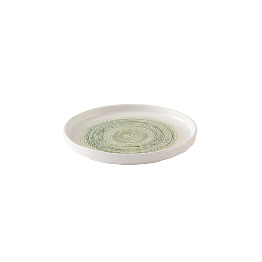 Churchill Elements Vitrified Porcelain Fern Green Round Walled Plate 26cm Pack of 6