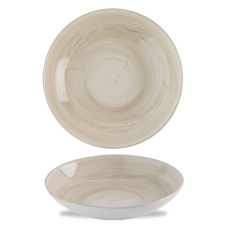 Churchill Stonecast Canvas Vitrified Porcelain Natural Round Coupe Bowl 24.8cm 40oz Pack of 12