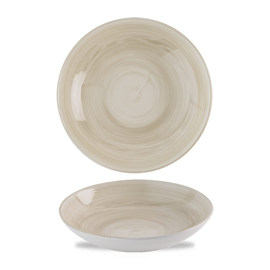 Churchill Stonecast Canvas Vitrified Porcelain Natural Round Coupe Bowl 18.2cm 15oz Pack of 12