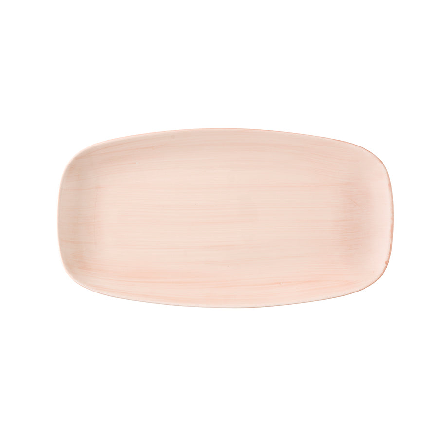 Churchill Stonecast Canvas Vitrified Porcelain Coral Oblong Plate 35.5x18.9cm Pack of 6