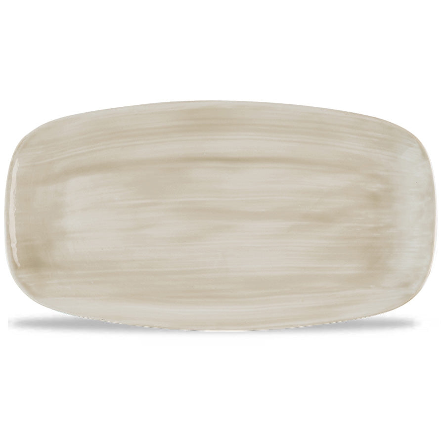 Churchill Stonecast Canvas Vitrified Porcelain Natural Oblong Plate 35.5x18.9cm Pack of 6