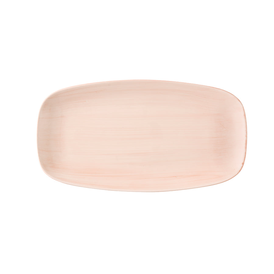 Churchill Stonecast Canvas Vitrified Porcelain Coral Oblong Plate 29.8x15.3cm Pack of 12