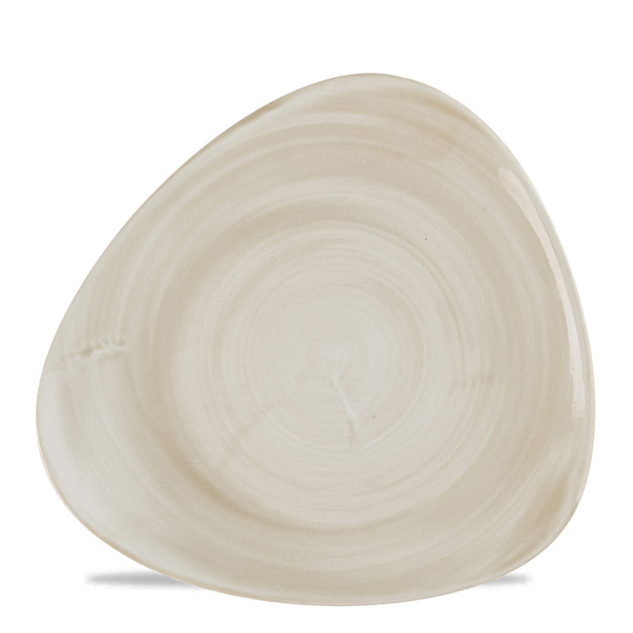 Churchill Stonecast Canvas Vitrified Porcelain Natural Triangular Lotus Plate 26.5cm Pack of 12