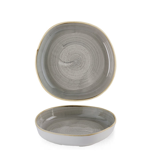 Churchill Stonecast Vitrified Porcelain Peppercorn Grey Organic Round Walled Bowl 23x4.5cm Pack of 6