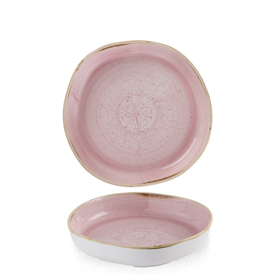 Churchill Stonecast Vitrified Porcelain Petal Pink Organic Round Walled Bowl 23x4.5cm Pack of 6