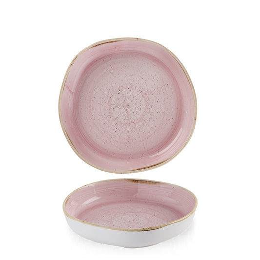 Churchill Stonecast Vitrified Porcelain Petal Pink Organic Round Walled Bowl 23x4.5cm Pack of 6