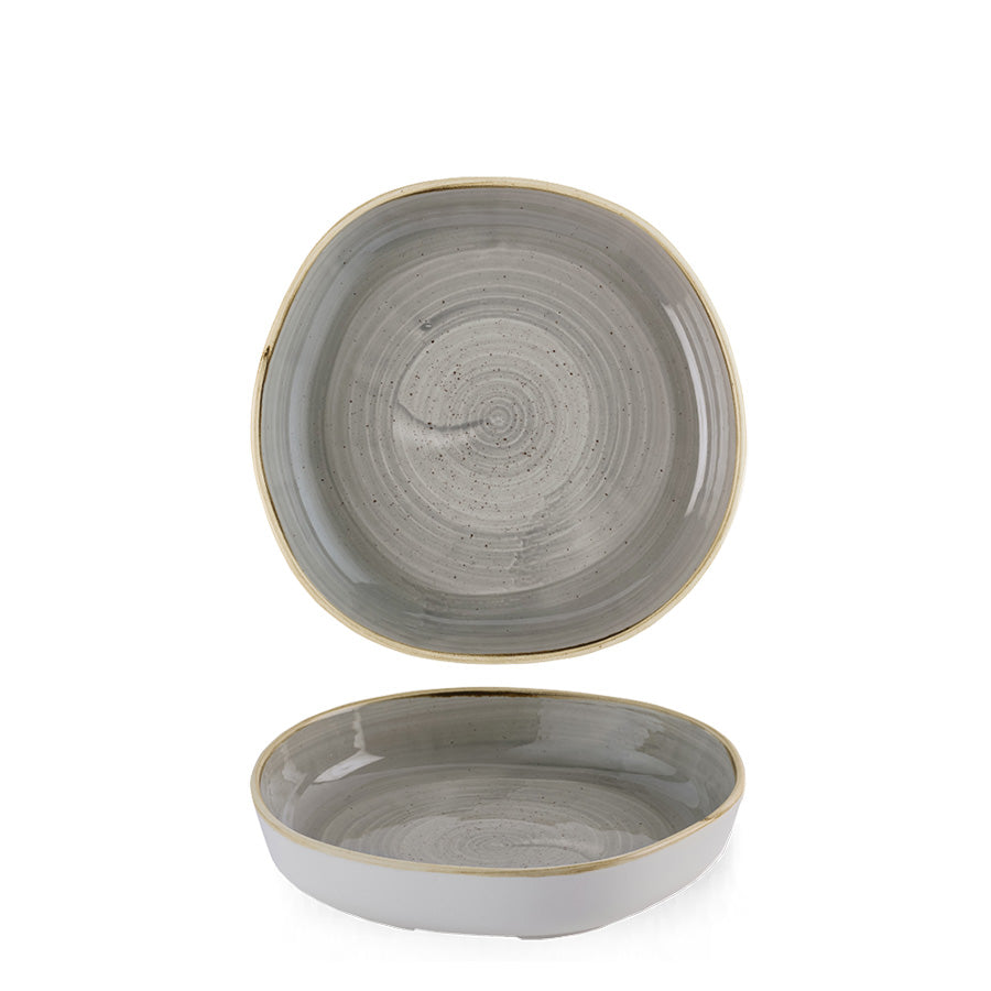 Churchill Stonecast Vitrified Porcelain Peppercorn Grey Organic Round Walled Bowl 20x4.5cm Pack of 6