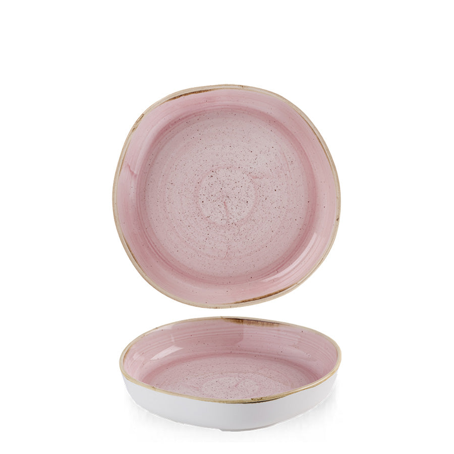 Churchill Stonecast Vitrified Porcelain Petal Pink Organic Round Walled Bowl 20x4.5cm Pack of 6