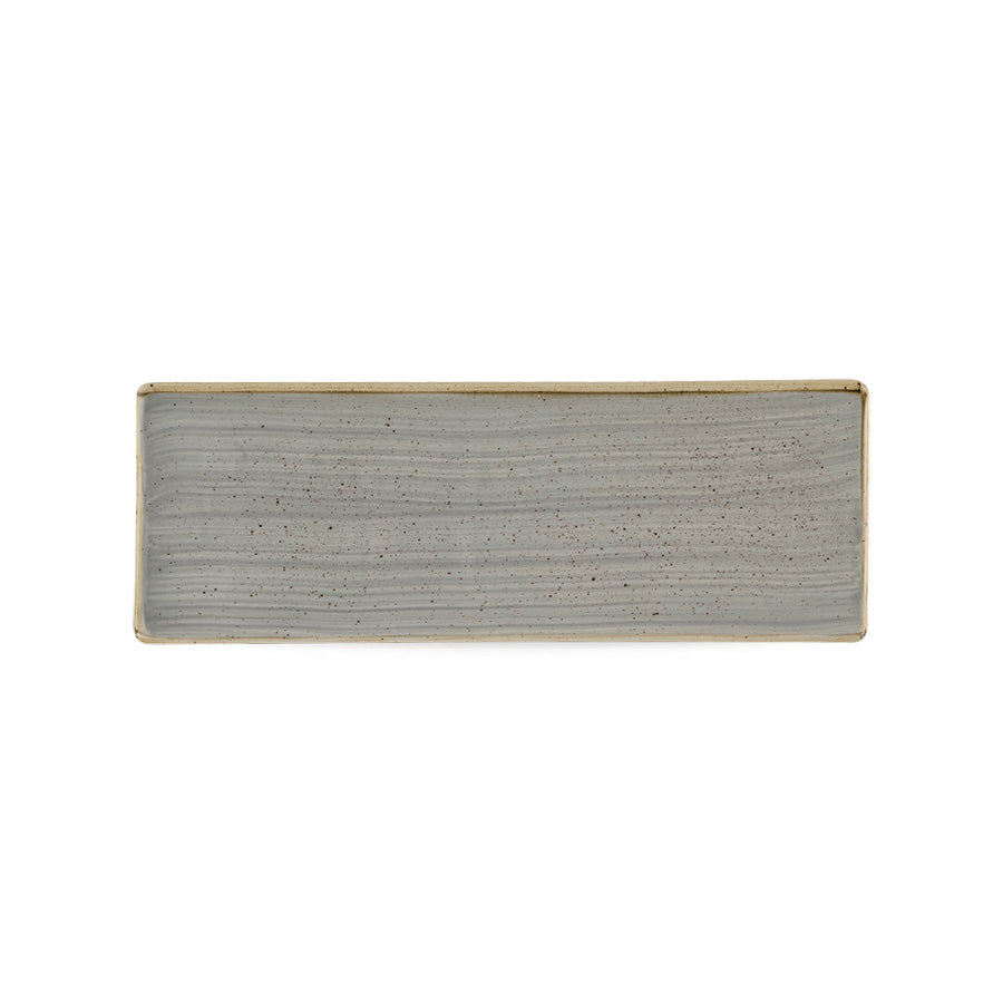 Churchill Stonecast Vitrified Porcelain Peppercorn Grey Rectangular Tasting Tray 24.7x8.8cm Pack of 6