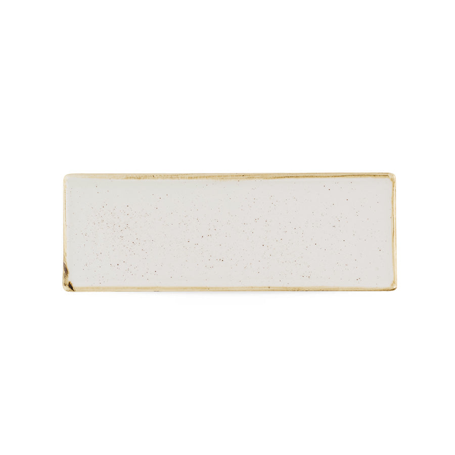 Churchill Stonecast Vitrified Porcelain Barley White Rectangular Tasting Tray 24.7x8.8cm Pack of 6