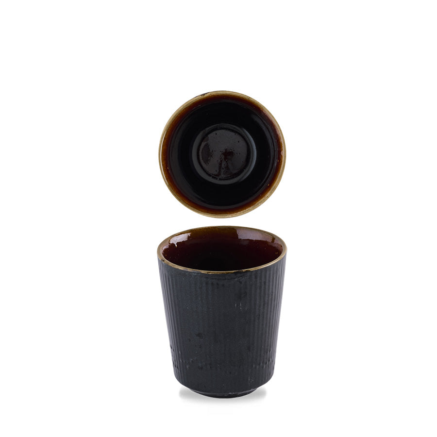 Churchill Nourish Vitrified Porcelain Tokyo Black Round Unhandled Cup 12oz Pack of 12