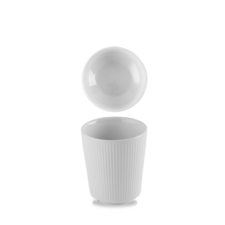 Churchill Nourish Vitrified Porcelain White White Round Unhandled Cup 12oz Pack of 12