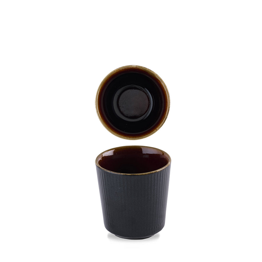 Churchill Nourish Vitrified Porcelain Tokyo Black Round Unhandled Cup 10oz Pack of 12