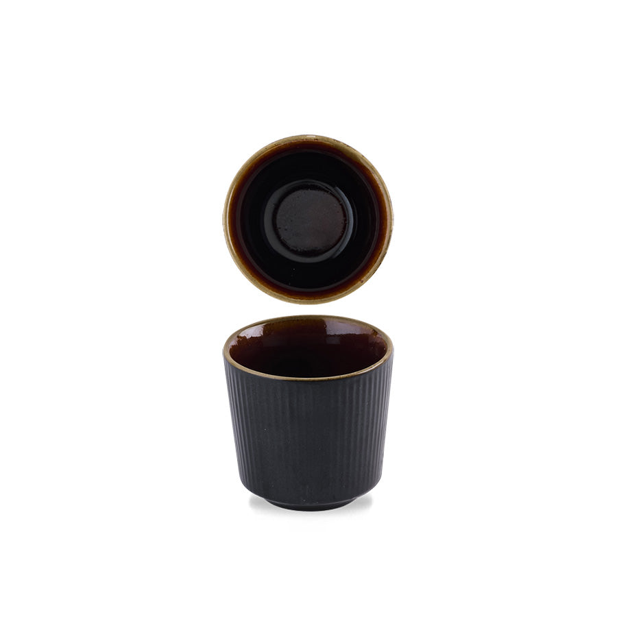 Churchill Nourish Vitrified Porcelain Tokyo Black Round Unhandled Cup 8oz Pack of 12