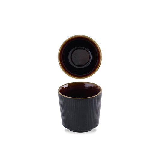 Churchill Nourish Vitrified Porcelain Tokyo Black Round Unhandled Cup 8oz Pack of 12