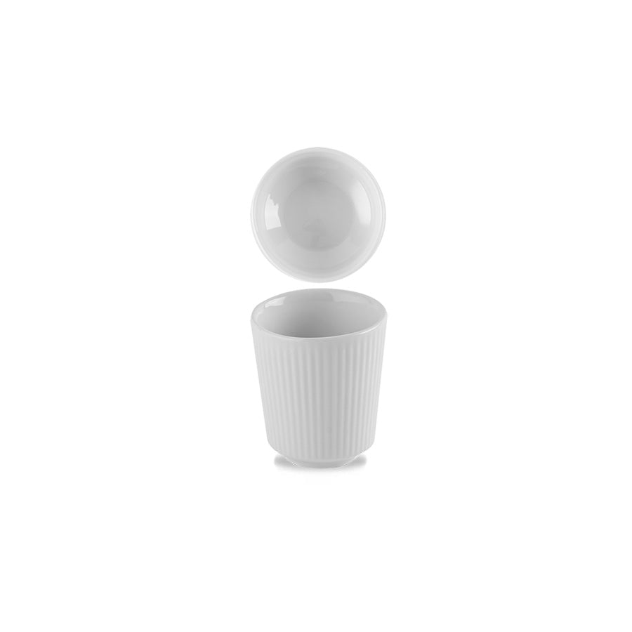 Churchill Nourish Vitrified Porcelain White White Round Unhandled Cup 4oz Pack of 12