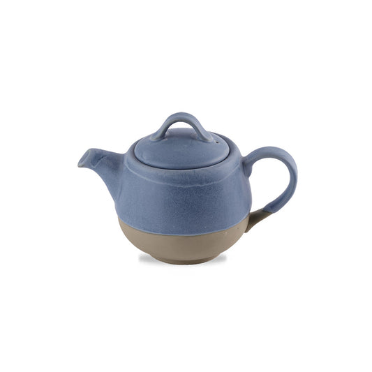 Churchill Emerge Vitrified Porcelain Oslo Blue Round Teapot 15oz Pack of 4